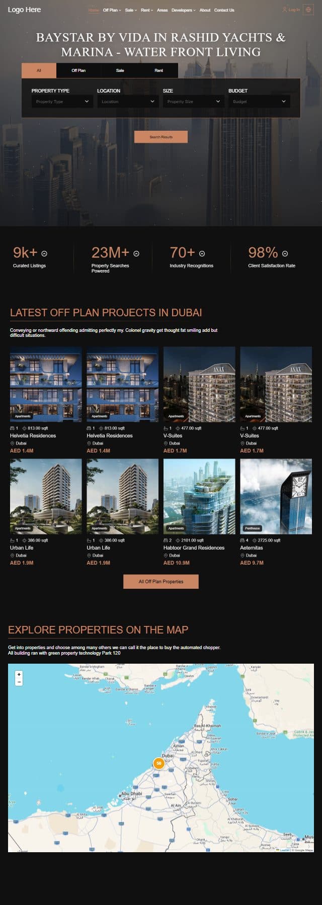 Demo 13 — full page preview of a live BrokerPromote demo website