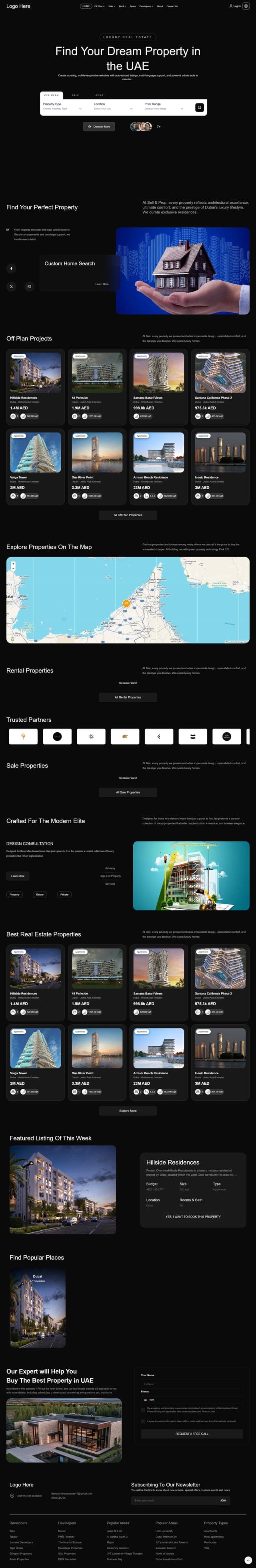Demo 7 — full page preview of a live BrokerPromote demo website