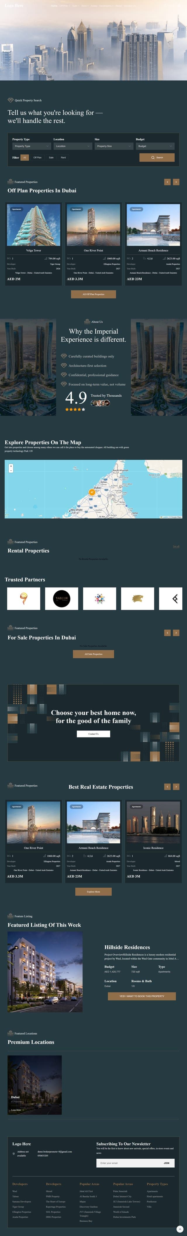 Demo 9 — full page preview of a live BrokerPromote demo website